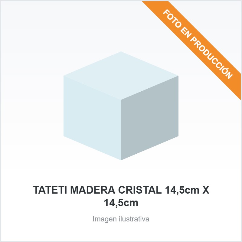 [2833] TATETI MADERA CRISTAL 14,5cm X 14,5cm