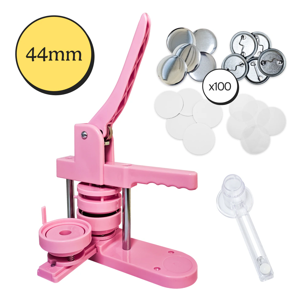 [6906] Prensa Para Pins Botones FREE 44 mm mas 100 Insumos
