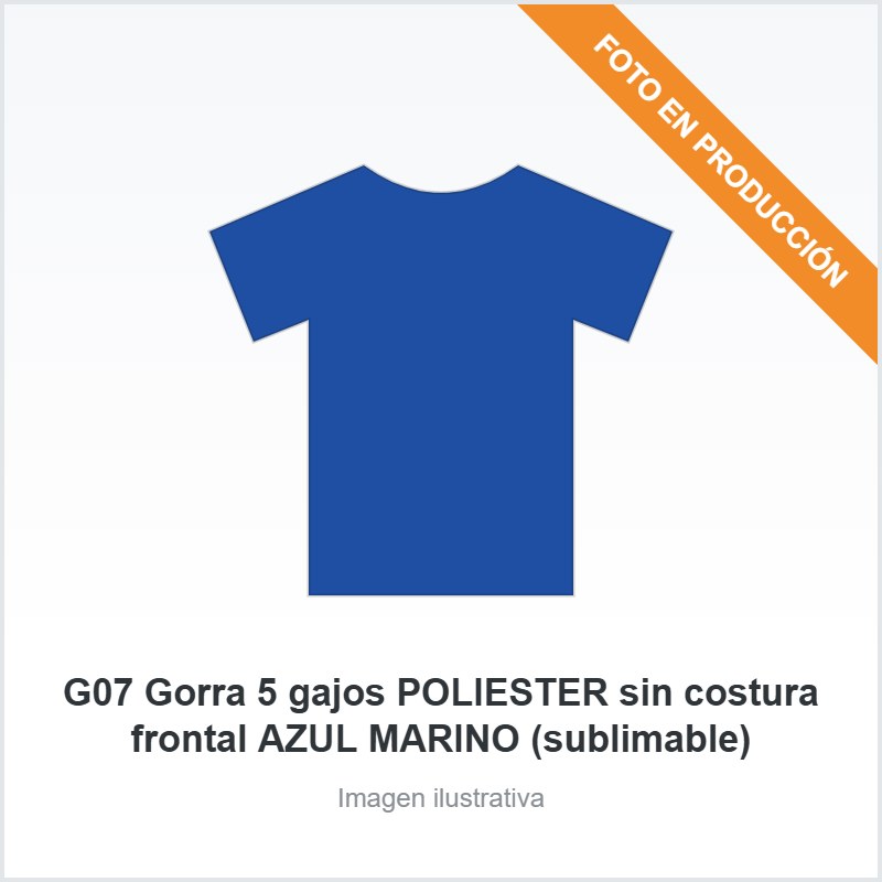 [NC6604] G07 Gorra 5 gajos POLIESTER sin costura frontal AZUL MARINO (sublimable)