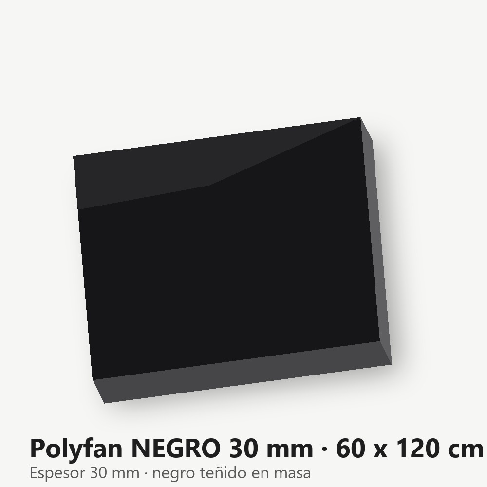 Polyfan NEGRO x Placa de 30 mm 60 x 120 cm