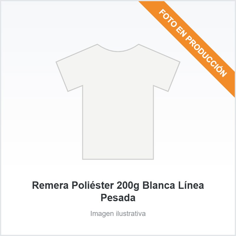Remera Poliéster 200g Blanca Línea Pesada