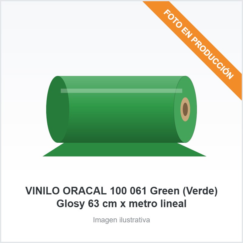 [190] VINILO ORACAL 100 061 Green (Verde) Glosy 63 cm x metro lineal